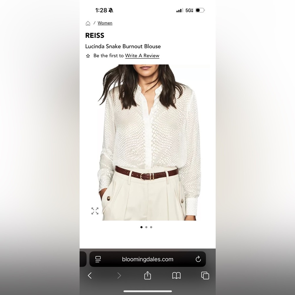 Reiss Lucinda Snake Burnout Blouse